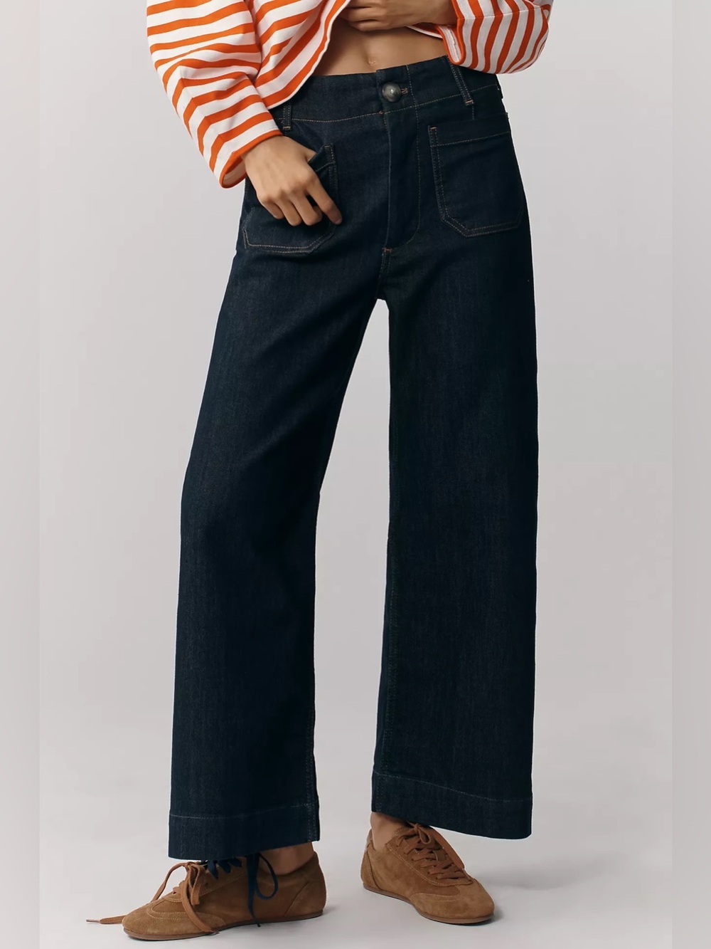 Maeve Colette High-Rise Wide-Leg Cropped Jeans SZ 28 - Picture 2 of 10